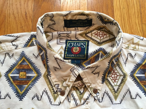 Vintage 90's Chaps Ralph Lauren Navajo Button Down Western Shirt –  CobbleStore Vintage