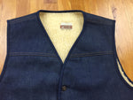 Vintage 70's Sears Sherpa Lined Denim Vest