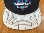 Vintage 90's Goodyear Racing Nascar Two Tone Motorsport Nylon Striped Brim Hat