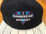 Vintage 90's Goodyear Racing Nascar Two Tone Motorsport Nylon Striped Brim Hat