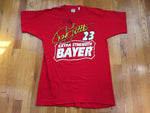 Vintage 90's Chad Little Extra Strength Bayer Nascar Autographed T-Shirt