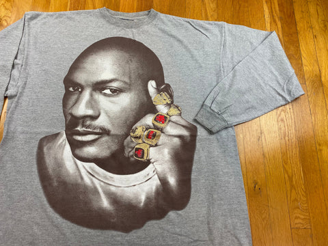 Vintage 90's Michael Jordan Chicago Bulls Tall Tee Longsleeve T-Shirt - CobbleStore Vintage