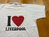 Vintage 80's I Love Liverpool England Beatles United Kingdom T-Shirt
