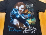 Vintage 1997 Elvis Presley Viva Las Vegas Blue Christmas T-Shirt