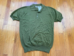 Vintage 70's Izod Collared Polo Rugby Military Green Shirt