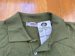 Vintage 70's Izod Collared Polo Rugby Military Green Shirt