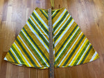 Vintage 70's Dorothy Z Women's Wrap Striped Yellow Green Skirt