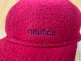 Vintage 90's Nautica Red Fleece Winter Spellout Hat