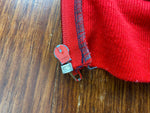 Vintage 60's Plain Blank Blue Zip Hoodie Sweatshirt with Red Pipping