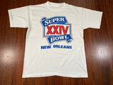 Vintage 1990 Super Bowl XXIV New Orleans 49ers Broncos T-Shirt
