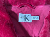 Vintage 90's Calvin Klein Women's Red Velvet Jacket