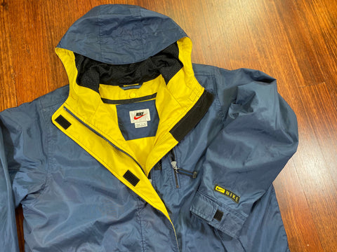 Vintage 90's Nike Rain Jacket Removable Liner Hooded Coat