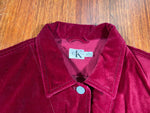 Vintage 90's Calvin Klein Women's Red Velvet Jacket