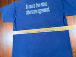 Vintage Y2K Anti-Flag Punk Rock Oppressed Blue T-Shirt - CobbleStore Vintage