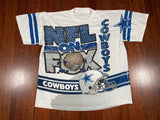 Vintage 1995 NFL on Fox Dallas Cowboys All Over Print T-Shirt - CobbleStore Vintage