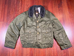 Vintage 90's Lawman Green Fleece Collar Lined Military Jacket