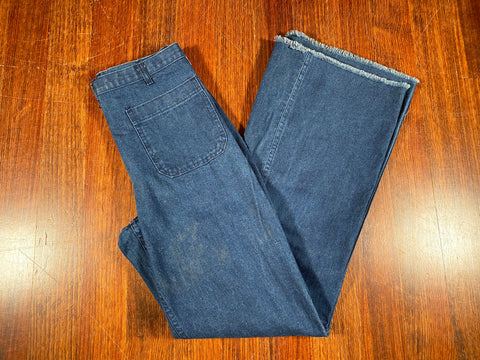 Vintage 80's Women's USN Seafarer Military Navy Denim Jeans - CobbleStore Vintage