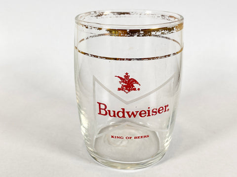Vintage 80's Budweiser Beer Barrel Shaped Shot Glass
