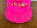Vintage 80's Texaco Racing Pink Motor Oil Sports Image Trucker Hat