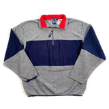 Vintage 90's Nautica Quarter Zip Grey Blue Fleece Sweatshirt