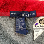 Vintage 90's Nautica Quarter Zip Grey Blue Fleece Sweatshirt