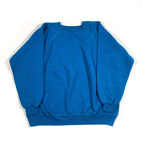 Vintage 90's Blank Blue Raglan Hanes Crewneck Sweatshirt