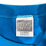 Vintage 90's Blank Blue Raglan Hanes Crewneck Sweatshirt