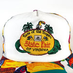 Vintage 80's Virginia State Fair TRopical Parrot Head Floral Hat