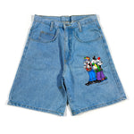 Vintage 90's Looney Tunes Bugs Bunny Sylvester Denim Shorts Jorts