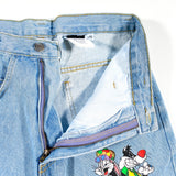 Vintage 90's Looney Tunes Bugs Bunny Sylvester Denim Shorts Jorts