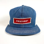 Vintage 80's FrueHauf Denim Made in USA K Products Trucker Hat