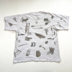 Vintage 90's Camping All Over Print Camper Canoe T-Shirt