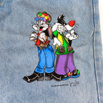 Vintage 90's Looney Tunes Bugs Bunny Sylvester Denim Shorts Jorts