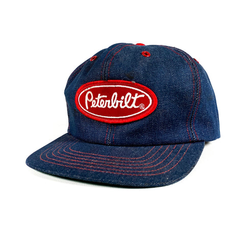Vintage 80's Peterbilt Big Rig Denim Trucker Hat