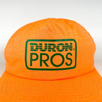 Vintage 80's Duron Pros Painter Safety Orange USA Made Hat 1