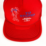 Vintage 80's Pushin a Ford Yo Stupid Chevrolet Red Trucker Hat