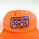 Vintage 80's Duron Pros Painter Safety Orange USA Made Hat 2