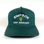 Vintage 90's Simpson Crop Insurance Corn Farming Hat