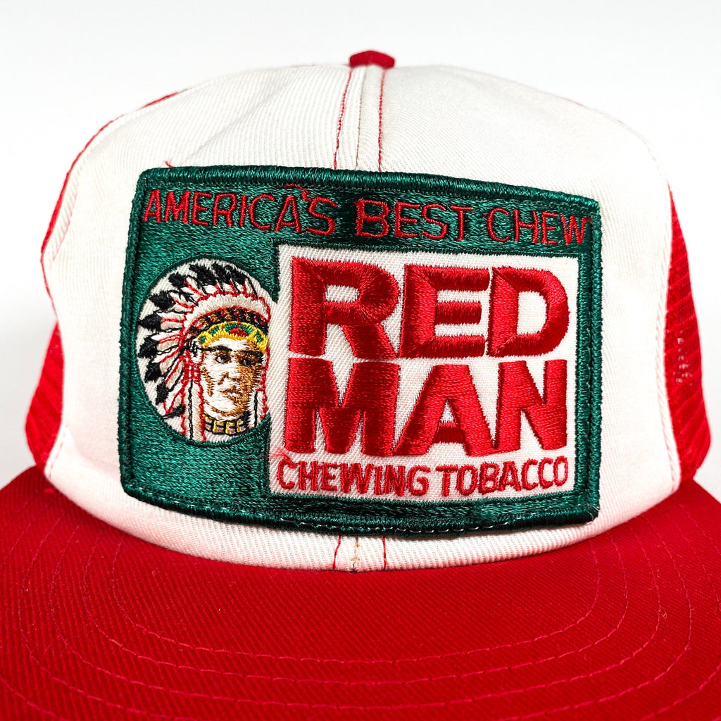 Redman Cap Vintage 80's Red Man Chew Tobacco Trucker Hat – CobbleStore Vintage