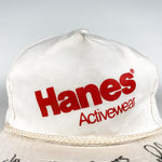 Vintage 90's Hanes Activewear Nascar White Promo Hat