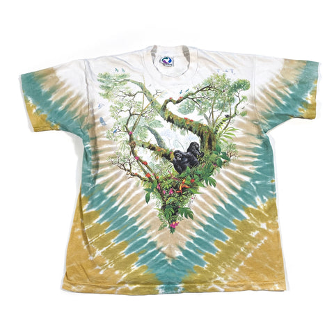 Vintage 1992 Rainforest Liquid Blue Wildlife Animal T-Shirt - CobbleStore Vintage