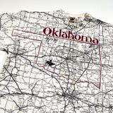 Vintage 90's Oklahoma State Map All Over Print T-Shirt
