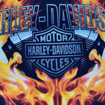 Vintage 90's Harley Davidson Columbus Ohio Flames Biker T-Shirt