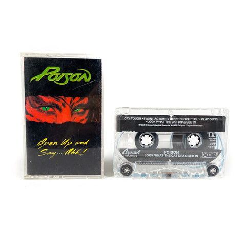 Vintage 1988 Poison "Look What the Cat Dragged In" Cassette Tape