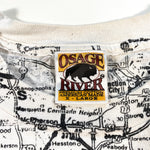 Vintage 90's Oklahoma State Map All Over Print T-Shirt