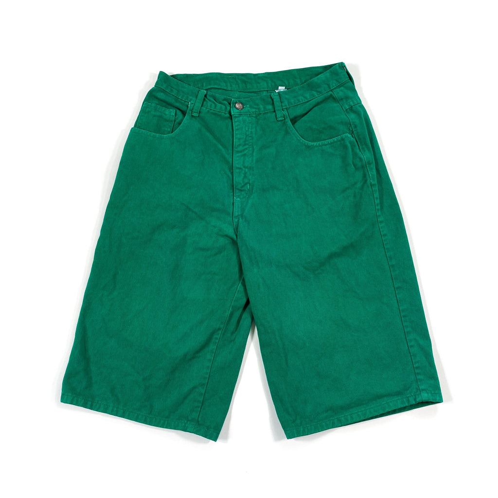Vintage 90\'s Code CobbleStore Green Vintage Long Denim – Shorts Jorts Zero