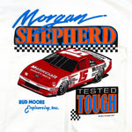 Vintage 80's Morgan Shepherd Nascar Bud Moore Ford T-Shirt - CobbleStore Vintage