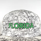 Vintage 90's Florida Map Tourist Souvenir Hat