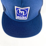Vintage 90's Mazda Logo Car Navy Blue Snapback Made in USA Trucker Hat