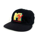 Vintage 90's MTV Logo Made in USA Wool Snapback Hat